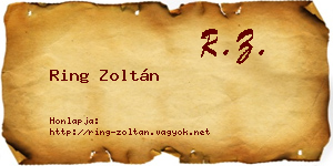 Ring Zoltán névjegykártya