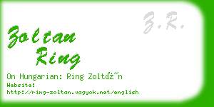 zoltan ring business card